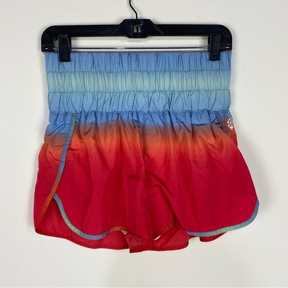 Free People Movement The Way Home Ombre Orange & Blue Shorts Athletic Workout - Picture 1 of 3